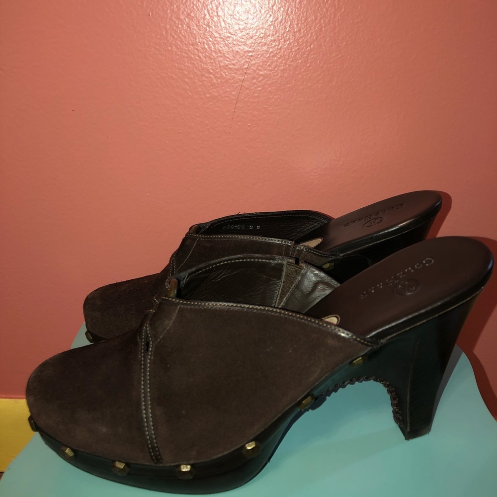 Cole Haan Brown Studded Mule